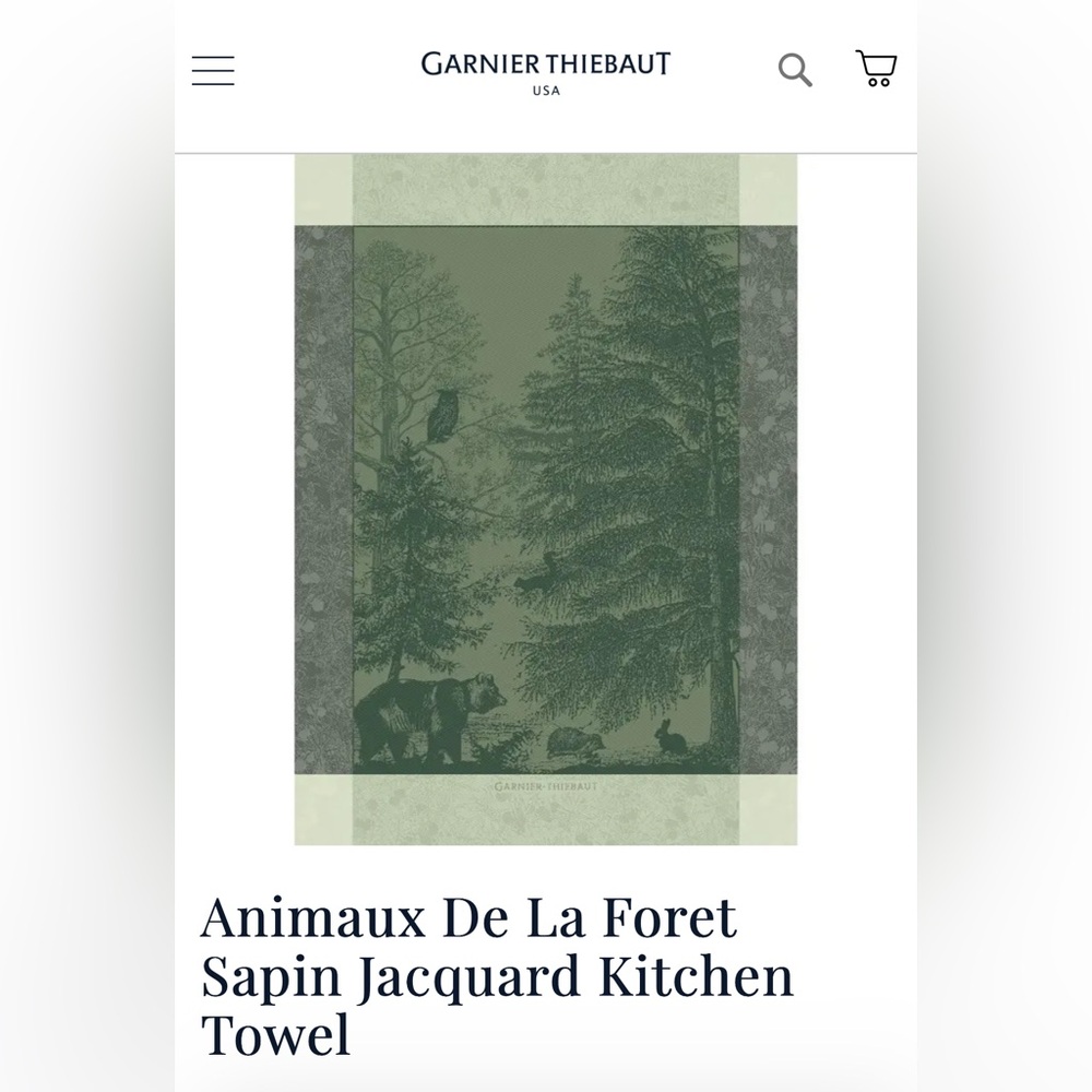 10 or more items FREE WITH ANY PURCHASE Animaux De La Foret Sapin Kitchen Towel